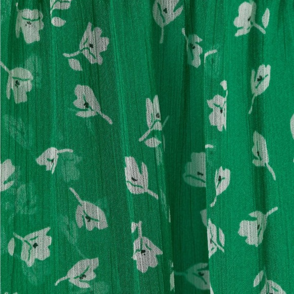 NWT H&M 2XL Green Floral Patterned Chiffon Dress - Picture 4 of 4